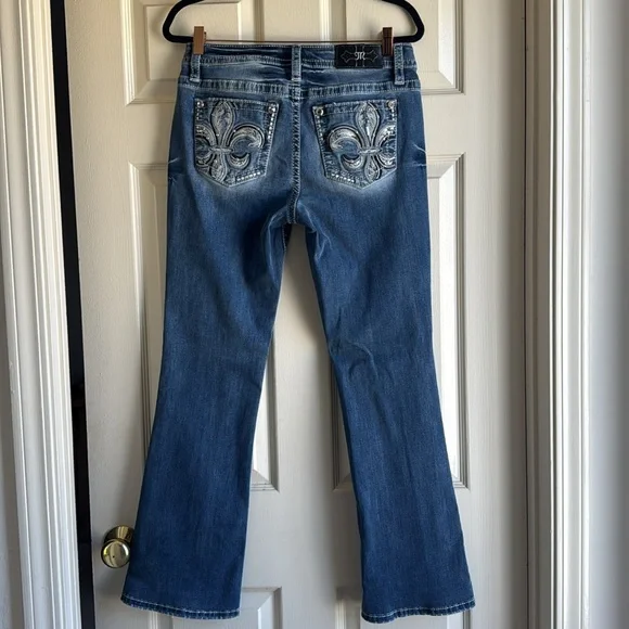Miss Me Georgie Fleur Blue Boot Cut Jeans. New. - Picture 4 of 7